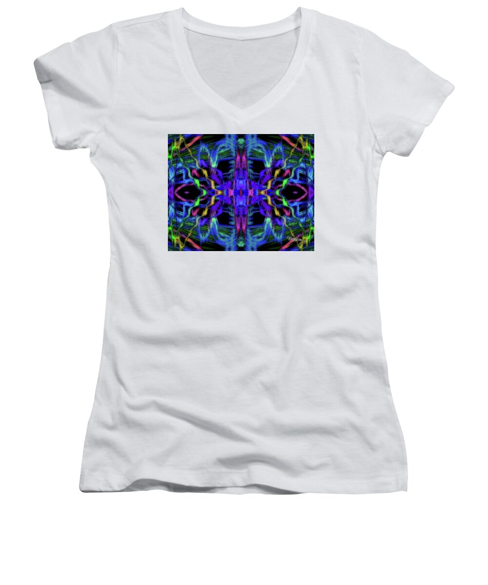 156 Of 200 Women's V-Neck featuring the photograph Rings of Fire Dopamine #156 by Barbara Tristan