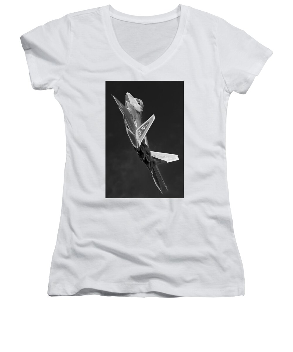 lockheed Martin Women's V-Neck featuring the photograph Rise Of The Silver Surfer by Jay Beckman