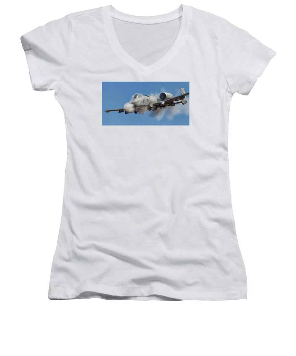 A-10 Women's V-Neck featuring the photograph Rolling In Hot by Jay Beckman