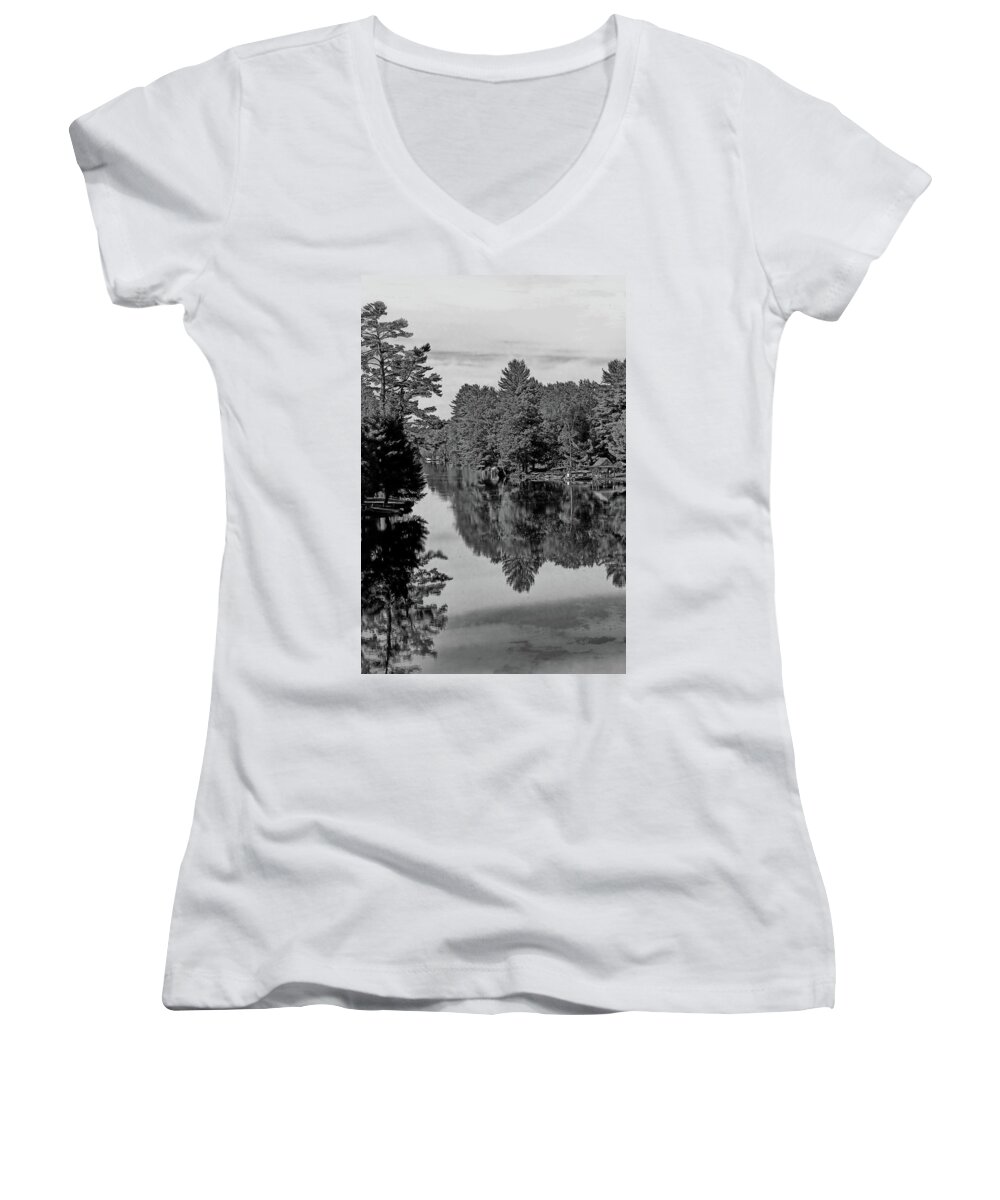 River Women's V-Neck featuring the photograph Secret Hideaway by JGracey Stinson