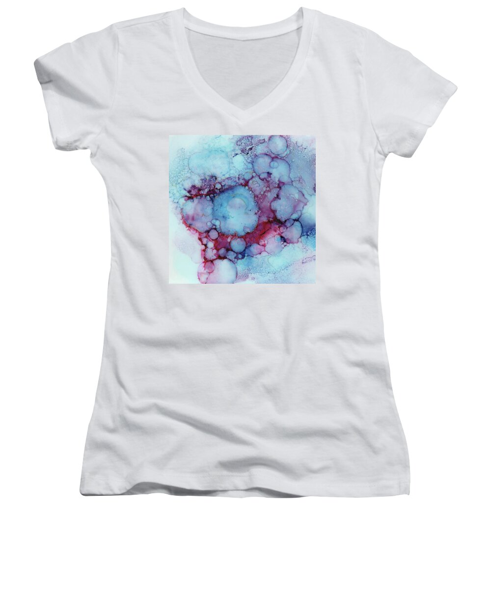 Ink Women's V-Neck featuring the painting Sky Song by Joanne Grant