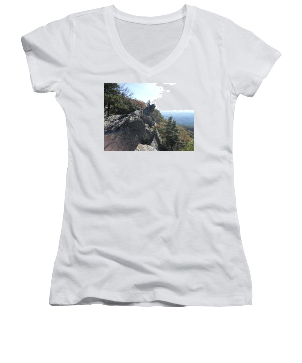 Smoky Mountains Women's V-Neck featuring the photograph Smokies 18 by Val Oconnor