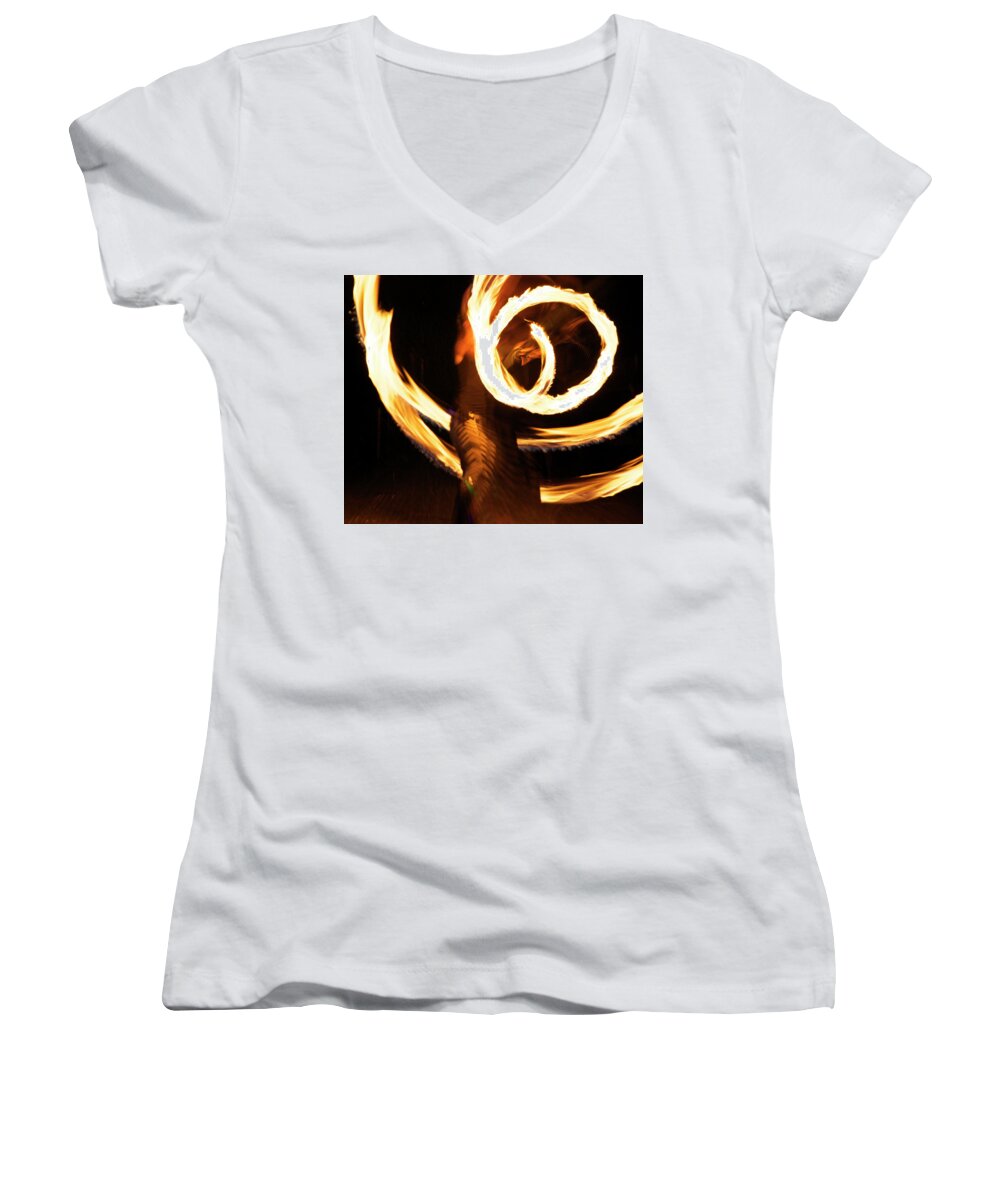 Poi Women's V-Neck featuring the photograph Spin by Ellery Russell