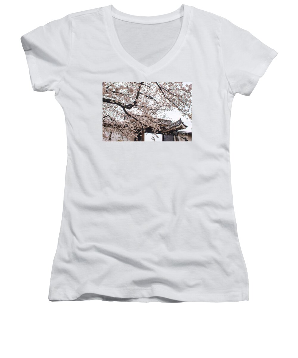 Japan Women's V-Neck featuring the photograph Spring cult by HELGE Art Gallery