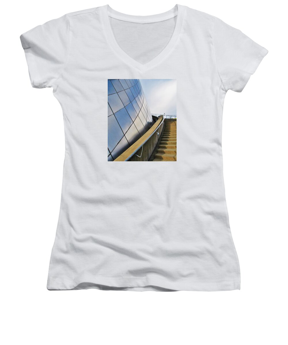 Staircase Women's V-Neck featuring the photograph Staircase to Sky by Martin Cline