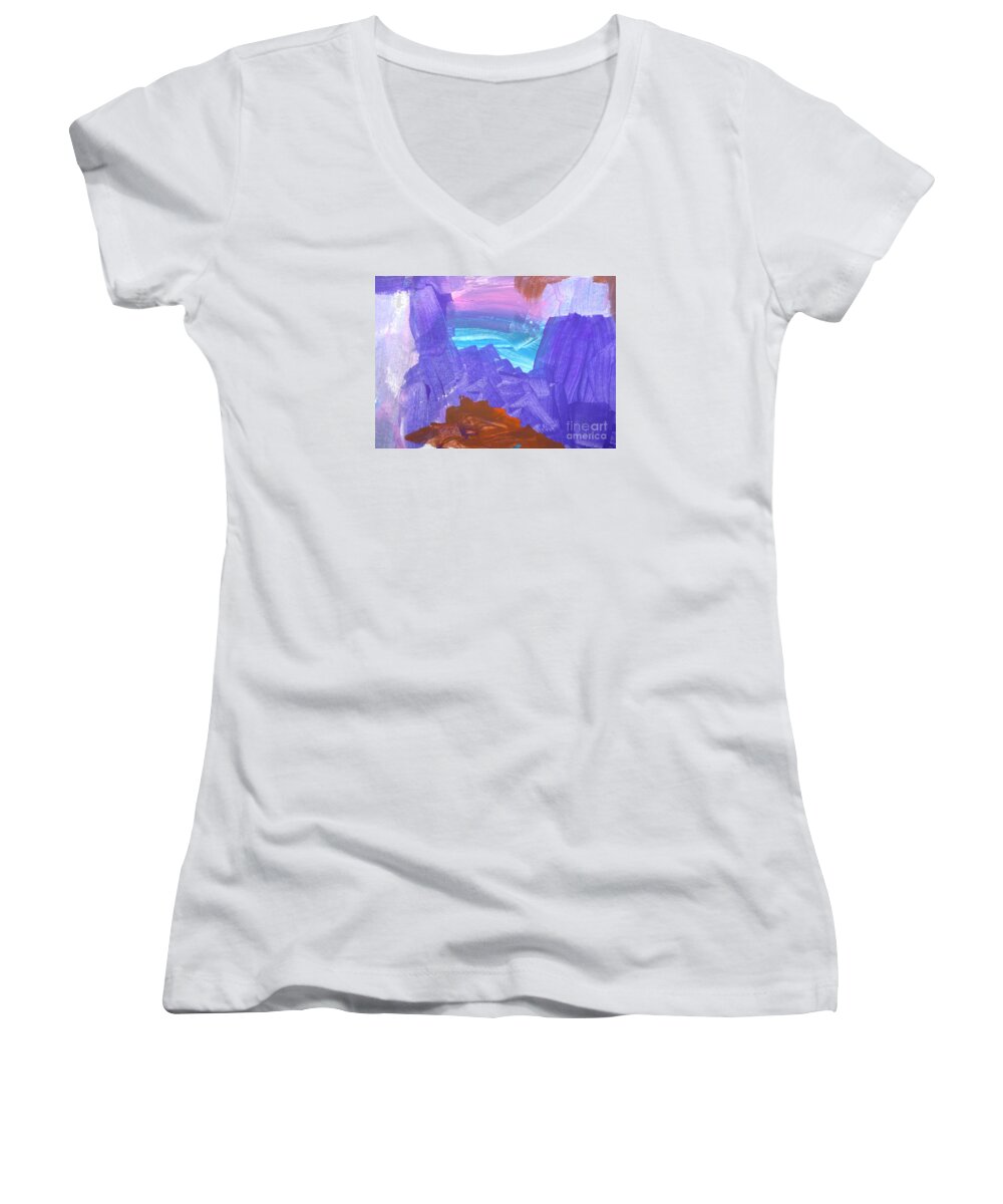 Original Women's V-Neck featuring the photograph Surf by Hannah by Fred Wilson