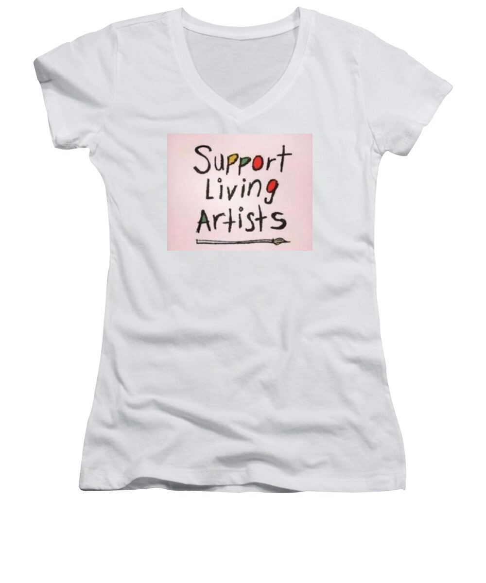  Women's V-Neck featuring the painting Thank you by Heather Roddy