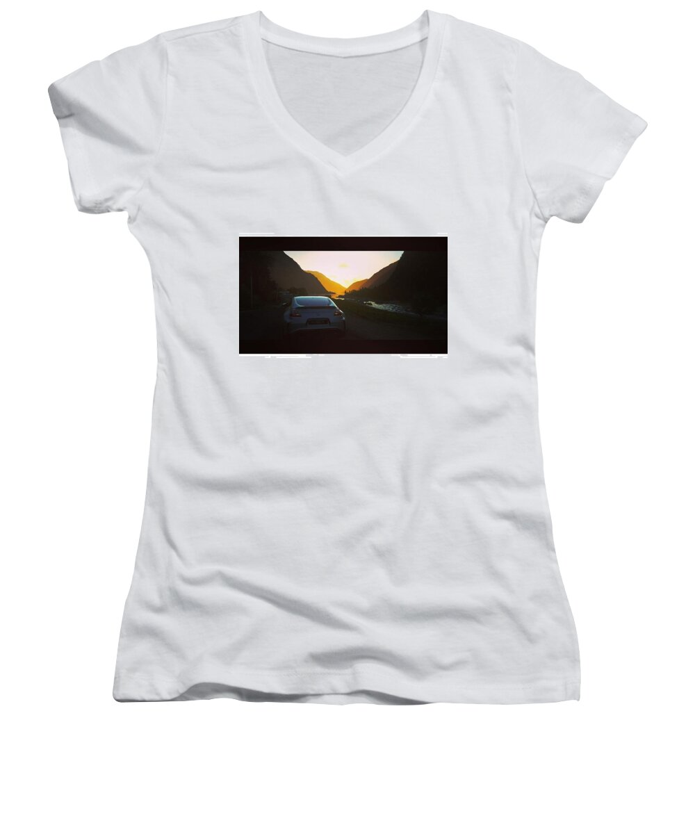 Nismo Women's V-Neck featuring the photograph The #370z Pics Seem To Be The Best by Hannes Lachner