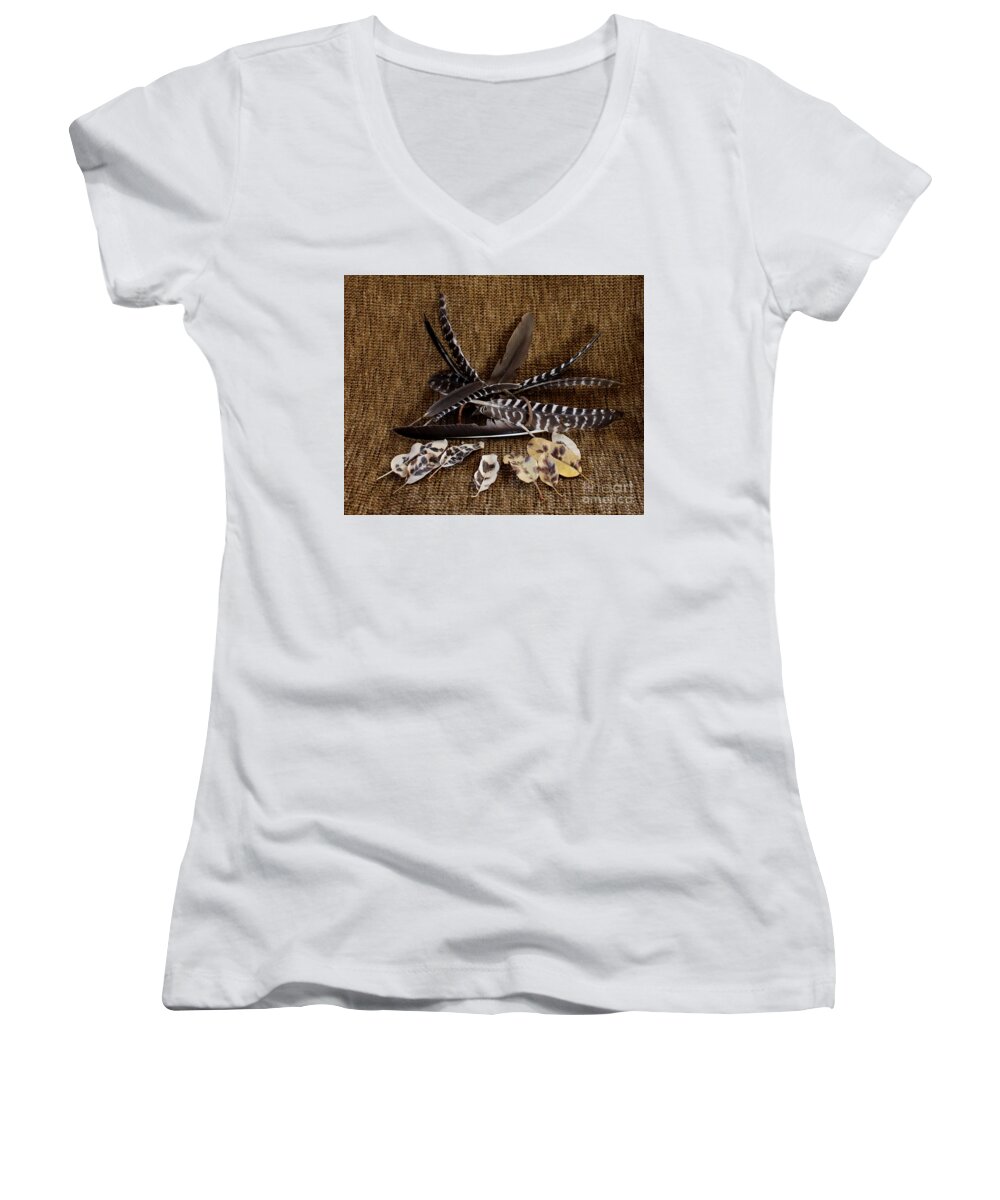 Flock Women's V-Neck featuring the photograph The Flock by Marie Neder