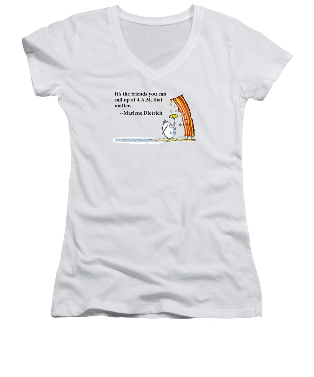 Egg Women's V-Neck featuring the digital art The Friends That Matter by Mark Armstrong
