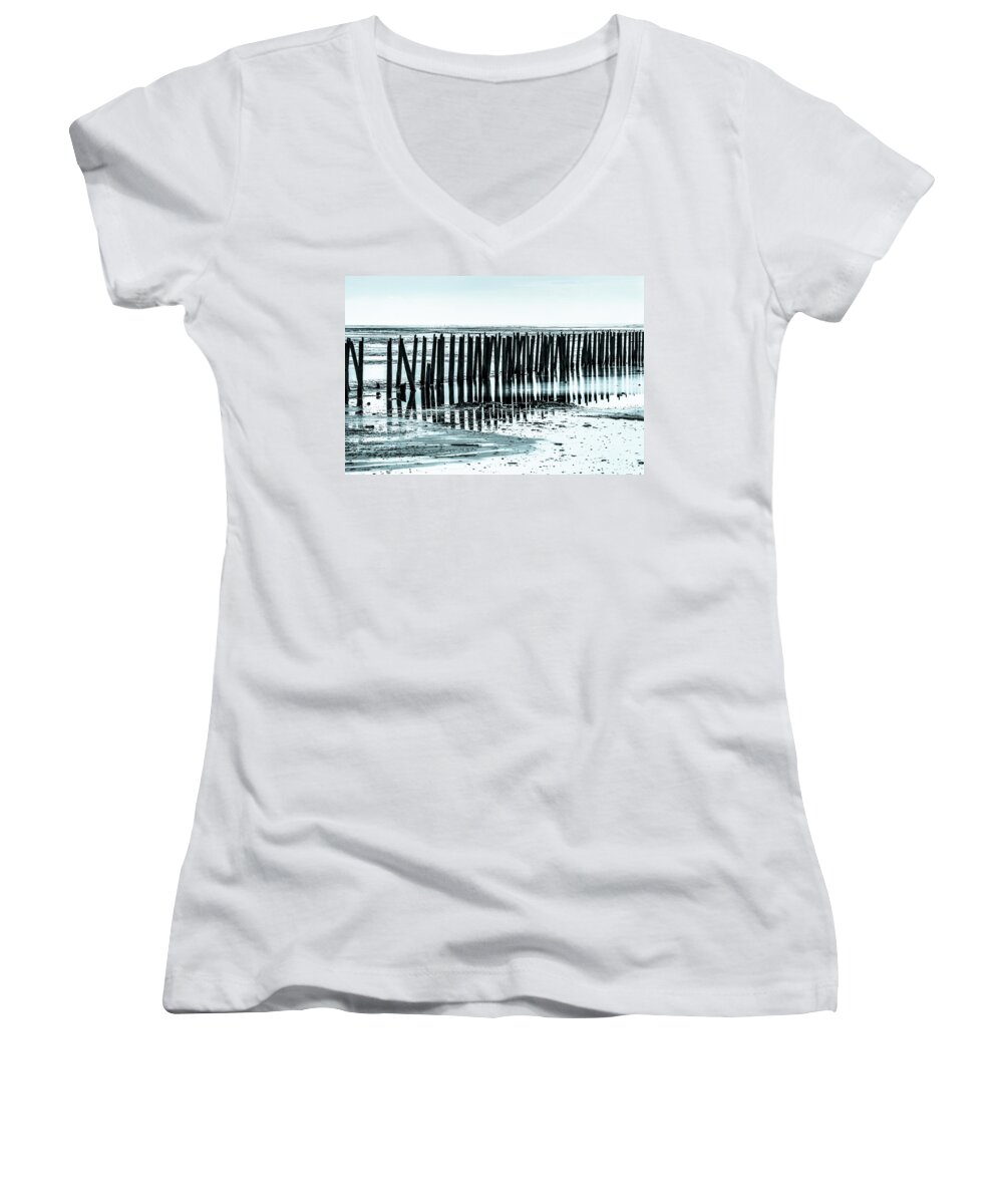 Docks Women's V-Neck featuring the photograph The old docks by Bryan Carter