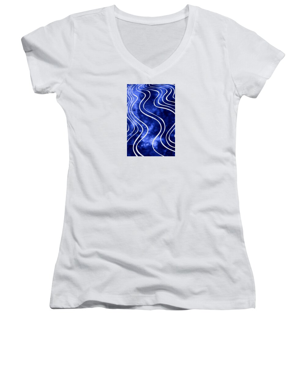 Swell Women's V-Neck featuring the mixed media Tide IV by Stevyn Llewellyn