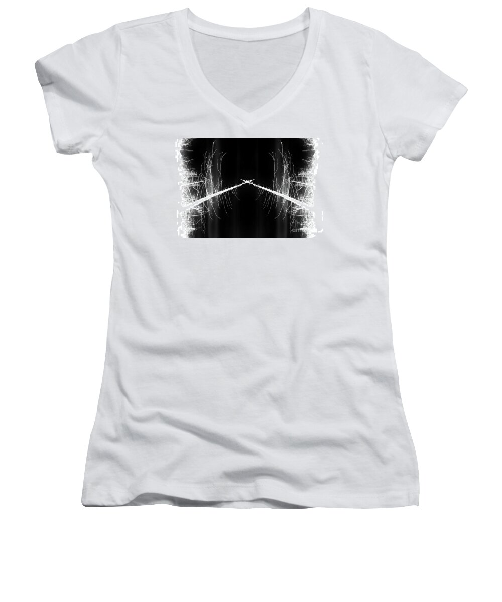 Digital Altered Photo Women's V-Neck featuring the digital art To the Crossroads by Tim Richards