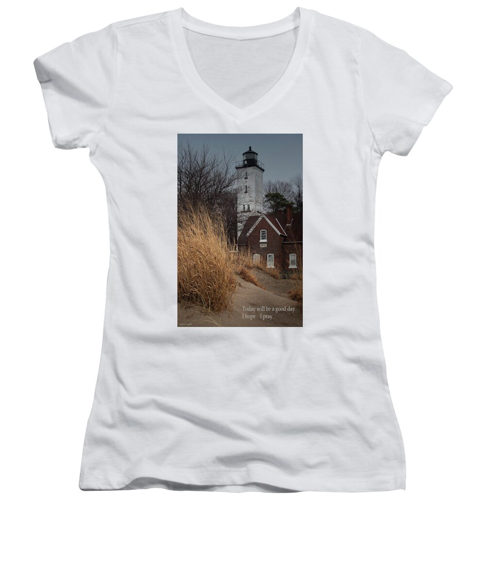 Meditation Women's V-Neck featuring the photograph Today by Rebecca Samler