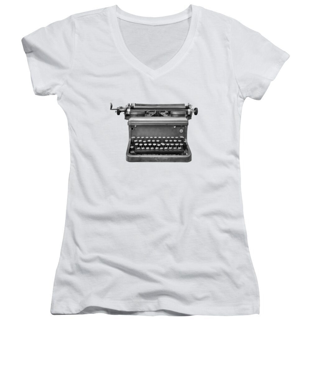 Typewriter Women's V-Neck featuring the photograph Typewriter by Roger Lighterness