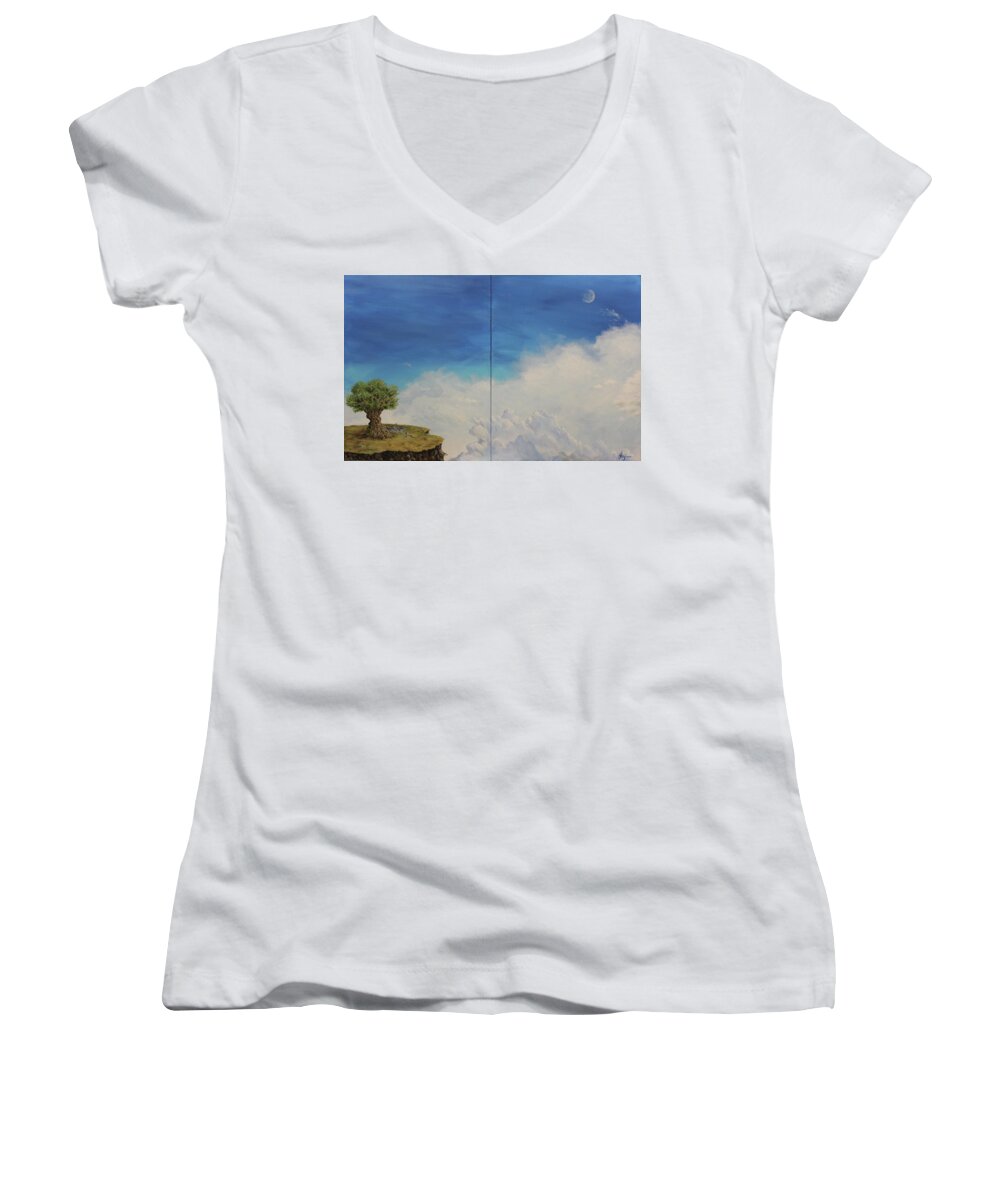 War Women's V-Neck featuring the painting War and Peace by James Andrews
