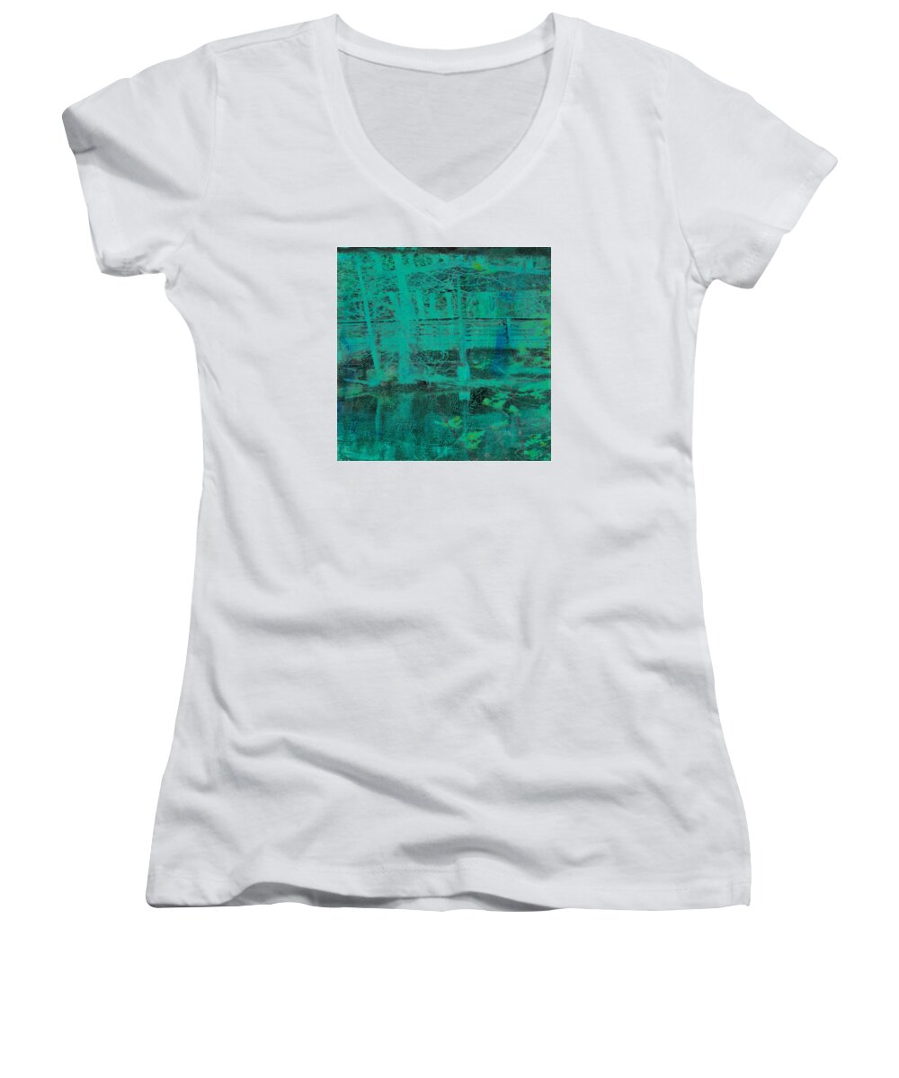 Photo Women's V-Neck featuring the mixed media Water #10 by Dawn Boswell Burke