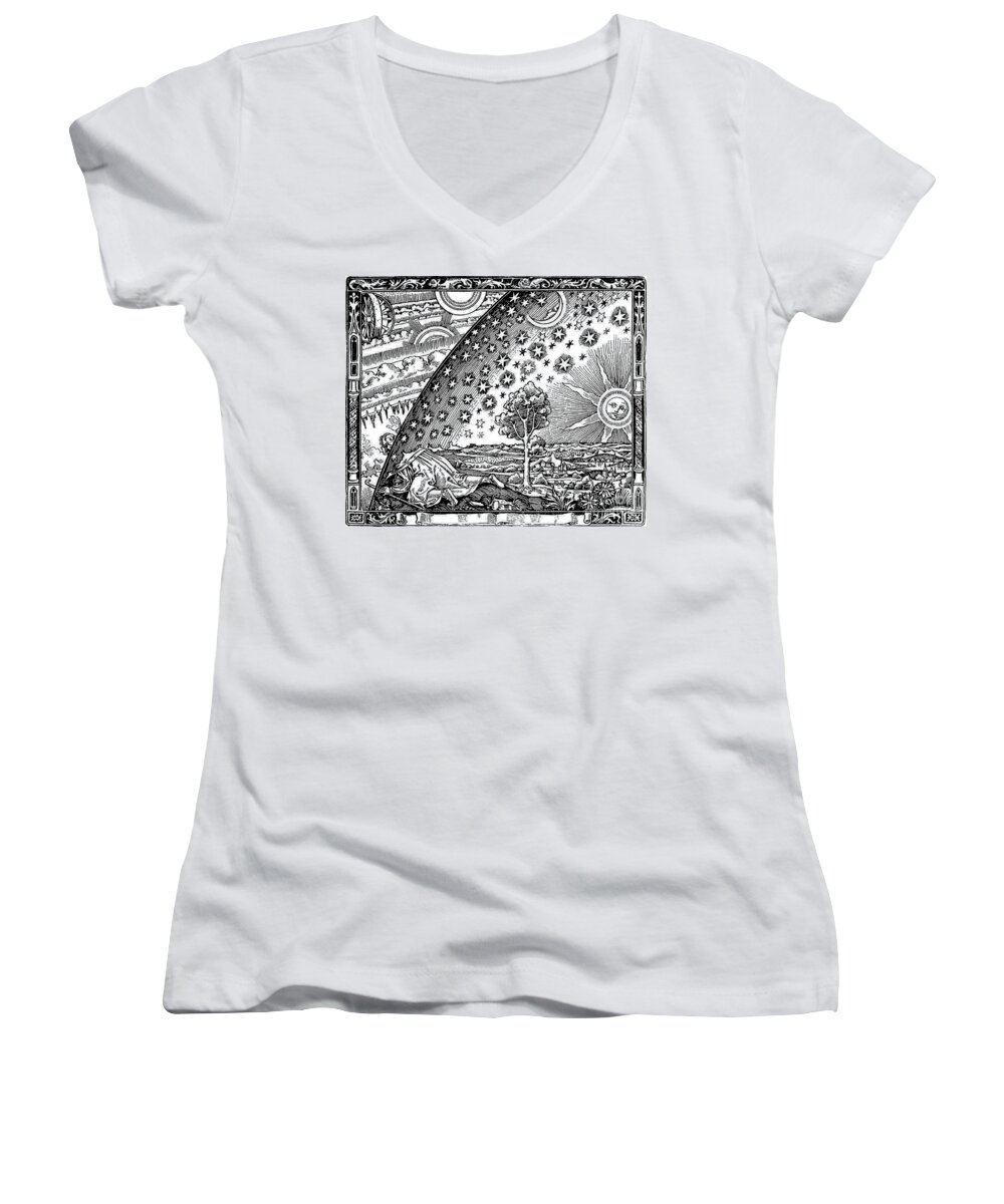 Art Women's V-Neck featuring the photograph Where Heaven And Earth Meet 1888 by Science Source