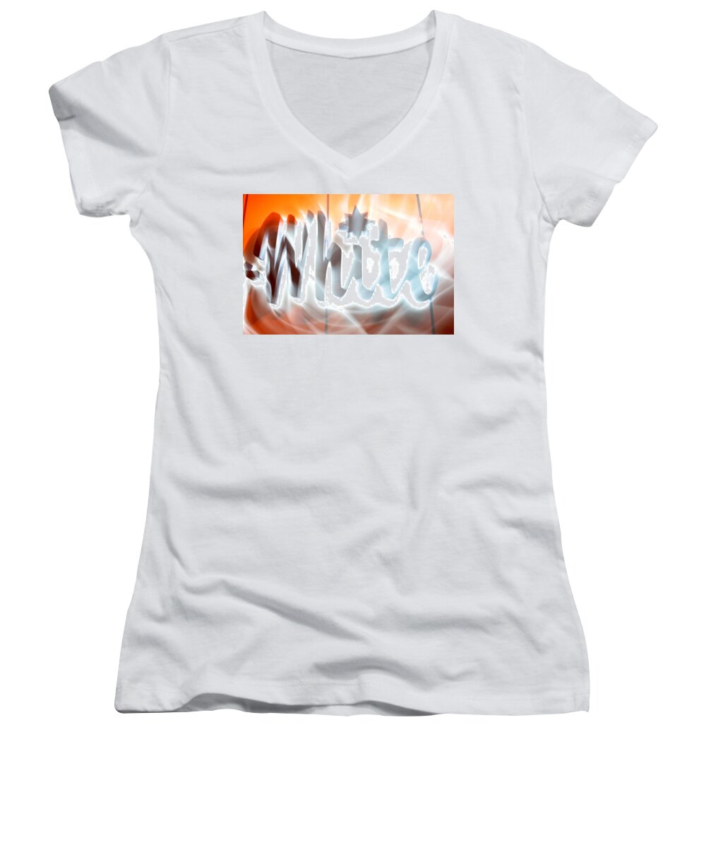 White Hot Women's V-Neck featuring the photograph White Hot by Ric Bascobert