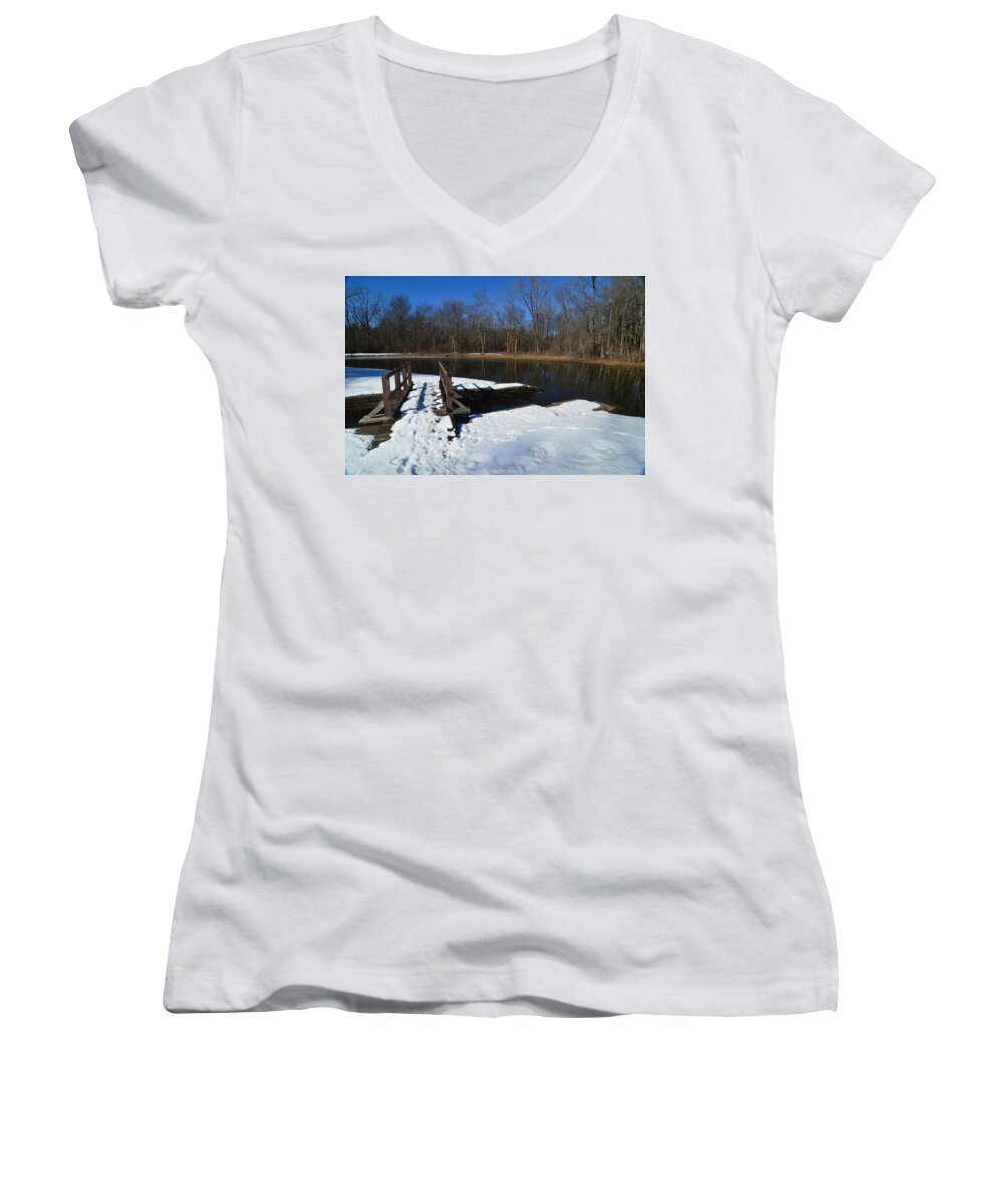 Winter Women's V-Neck featuring the photograph Winter Park by Charles HALL