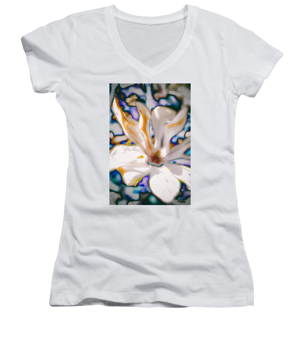 Magnolia Women's V-Neck featuring the photograph Yet Another Magnolia by Paul Vitko