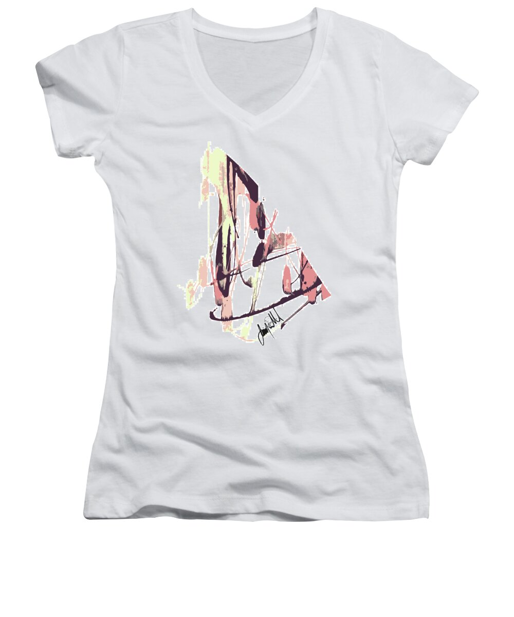  Women's V-Neck featuring the digital art Brown Sugar #1 by Jimmy Williams