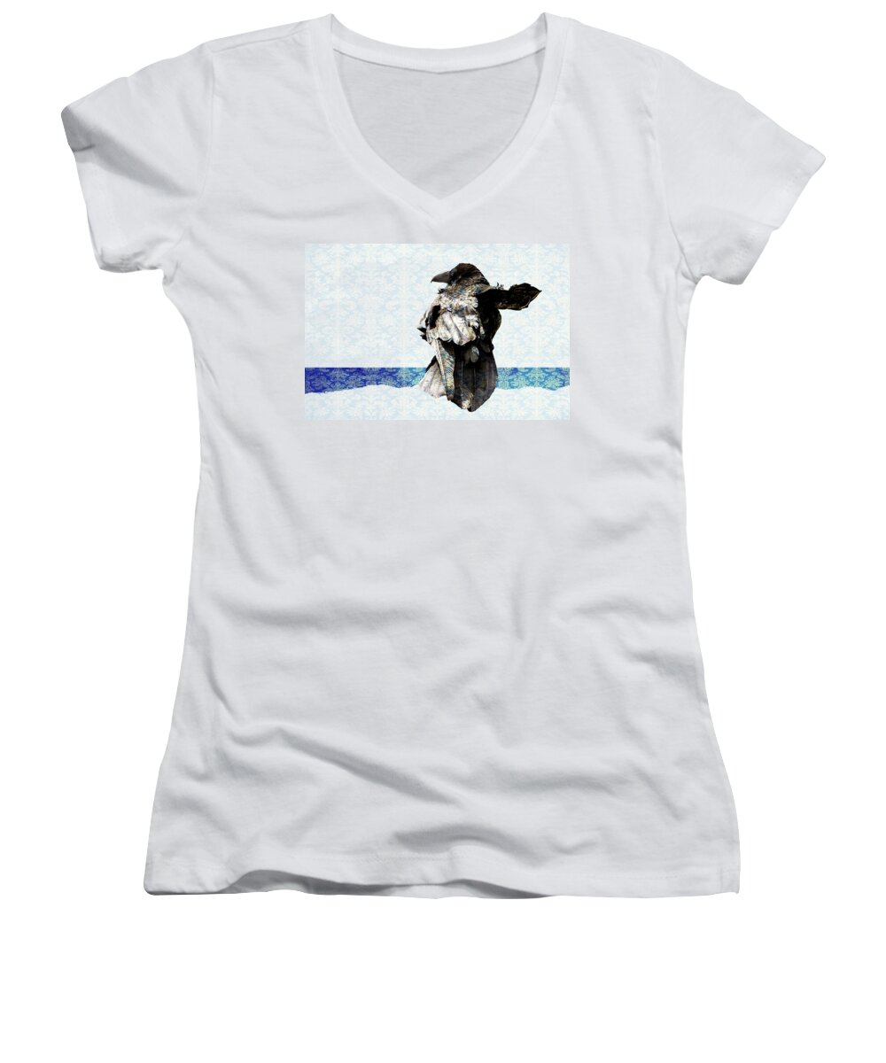 Raven Women's V-Neck featuring the photograph Breezy by Mary Hone