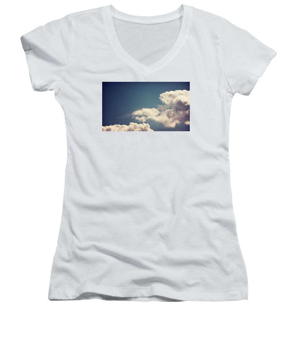 Cumulus Cloud Women's V-Neck featuring the photograph Cumulus by Joseph Westrupp