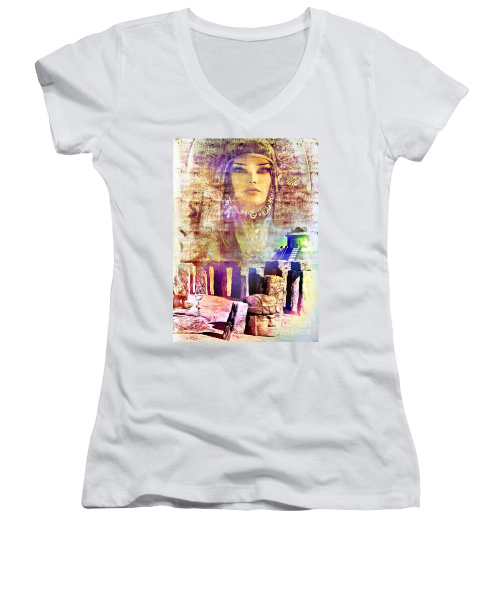 Days Women's V-Neck featuring the digital art Days Of Future Past by Shadowlea Is