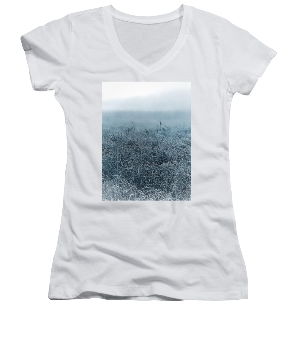 Frost Women's V-Neck featuring the photograph Frigid Morn by Jill Love