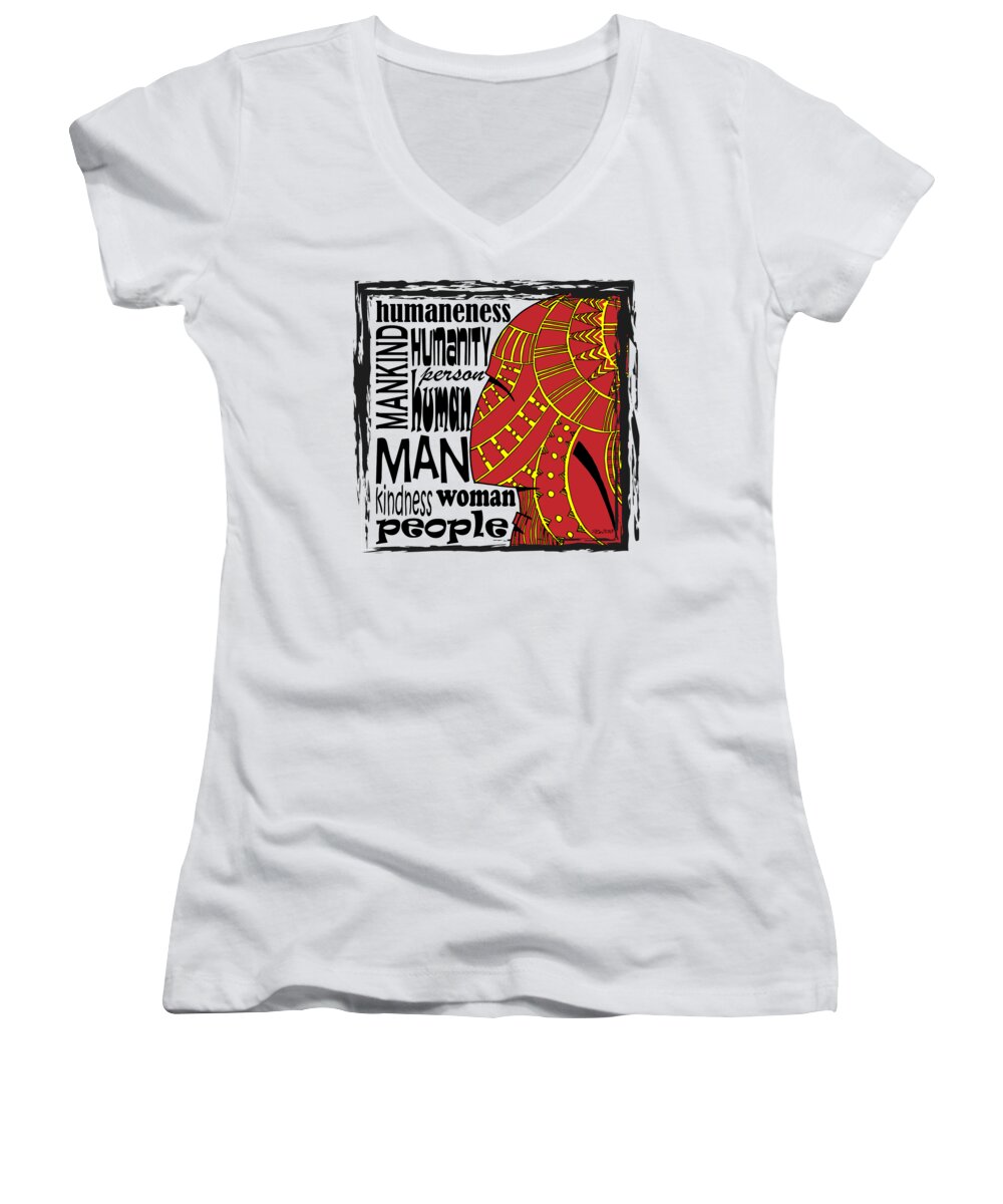 Human Women's V-Neck featuring the digital art Human being by Piotr Dulski