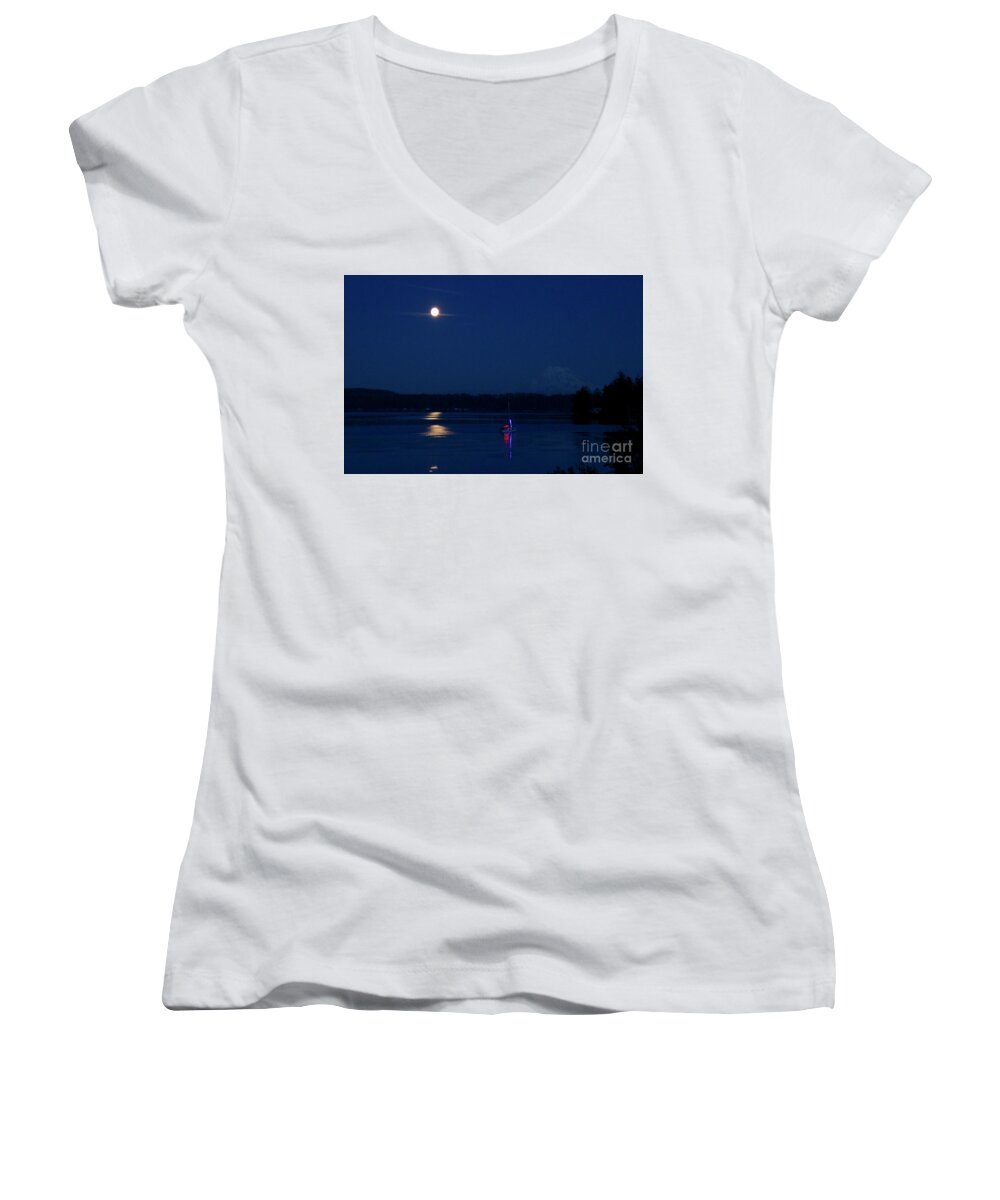 Photography Women's V-Neck featuring the photograph Hunter's Moon by Sean Griffin