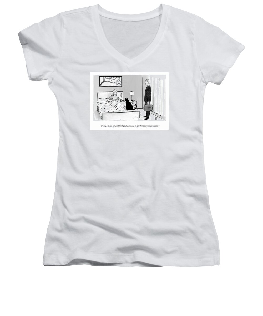 “fine Women's V-Neck featuring the drawing No Need to Get the Lawyers Involved by Pia Guerra and Ian Boothby