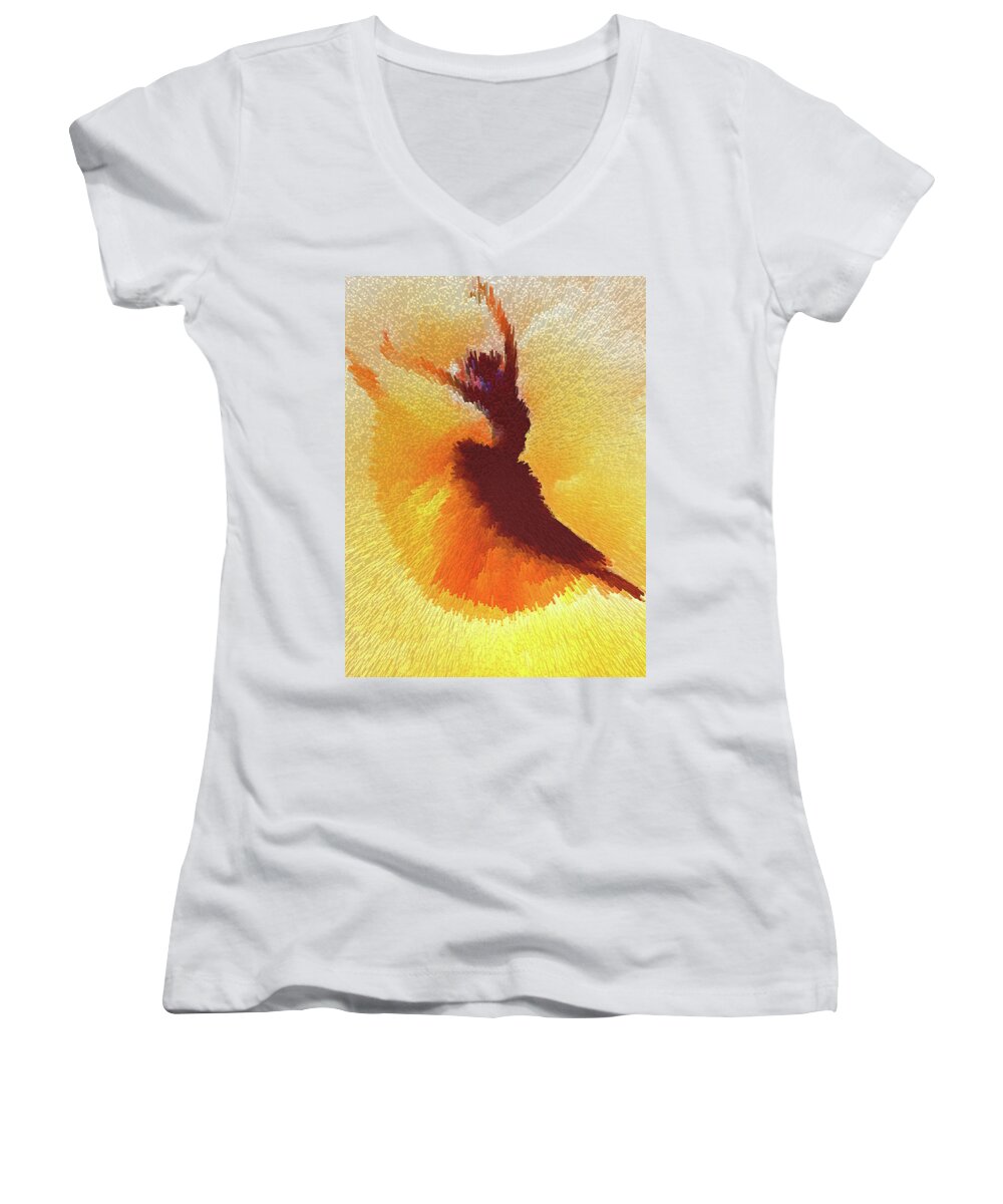 Passion Women's V-Neck featuring the digital art Passion by Alex Mir