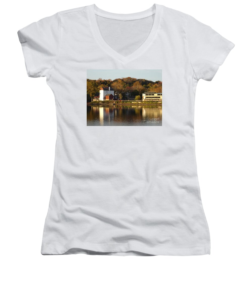 All Rights Reserved Women's V-Neck featuring the photograph Playhouse in Fall by Christopher Plummer