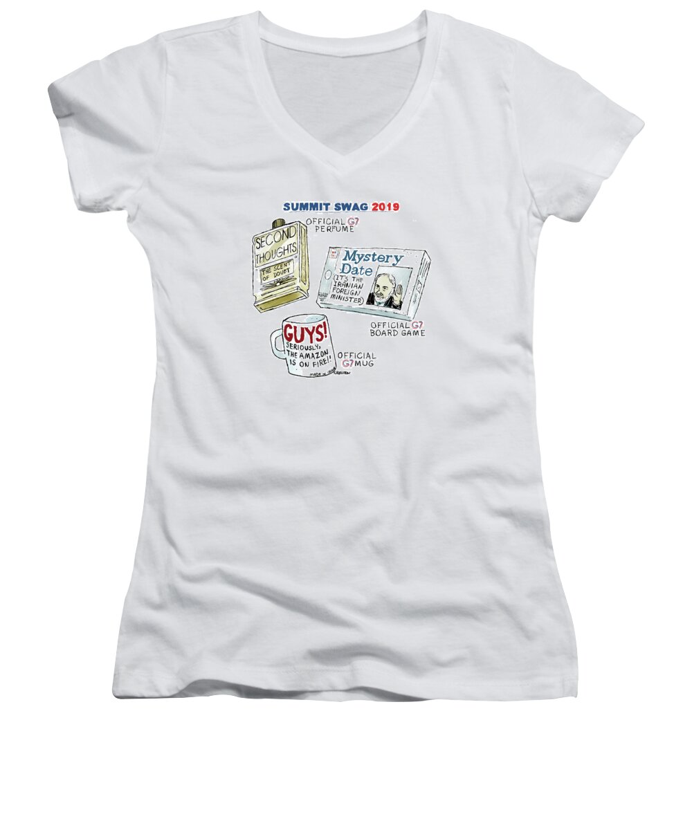Captionless Women's V-Neck featuring the drawing Summit Swag 2019 by Tim Hamilton