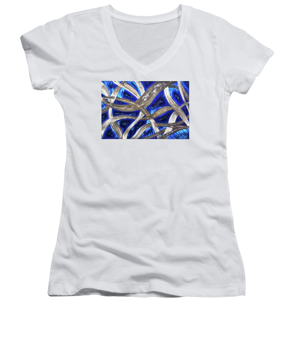  Women's V-Neck featuring the sculpture Winter by Rick Roth
