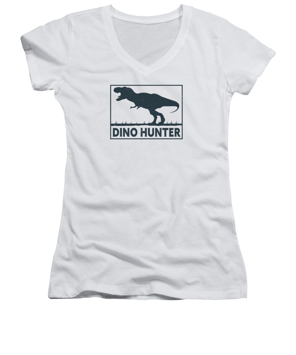 Dinosaurs Women's V-Neck featuring the digital art Jurassic Dinosaurs Paleontologist Dino Fans #1 by Toms Tee Store