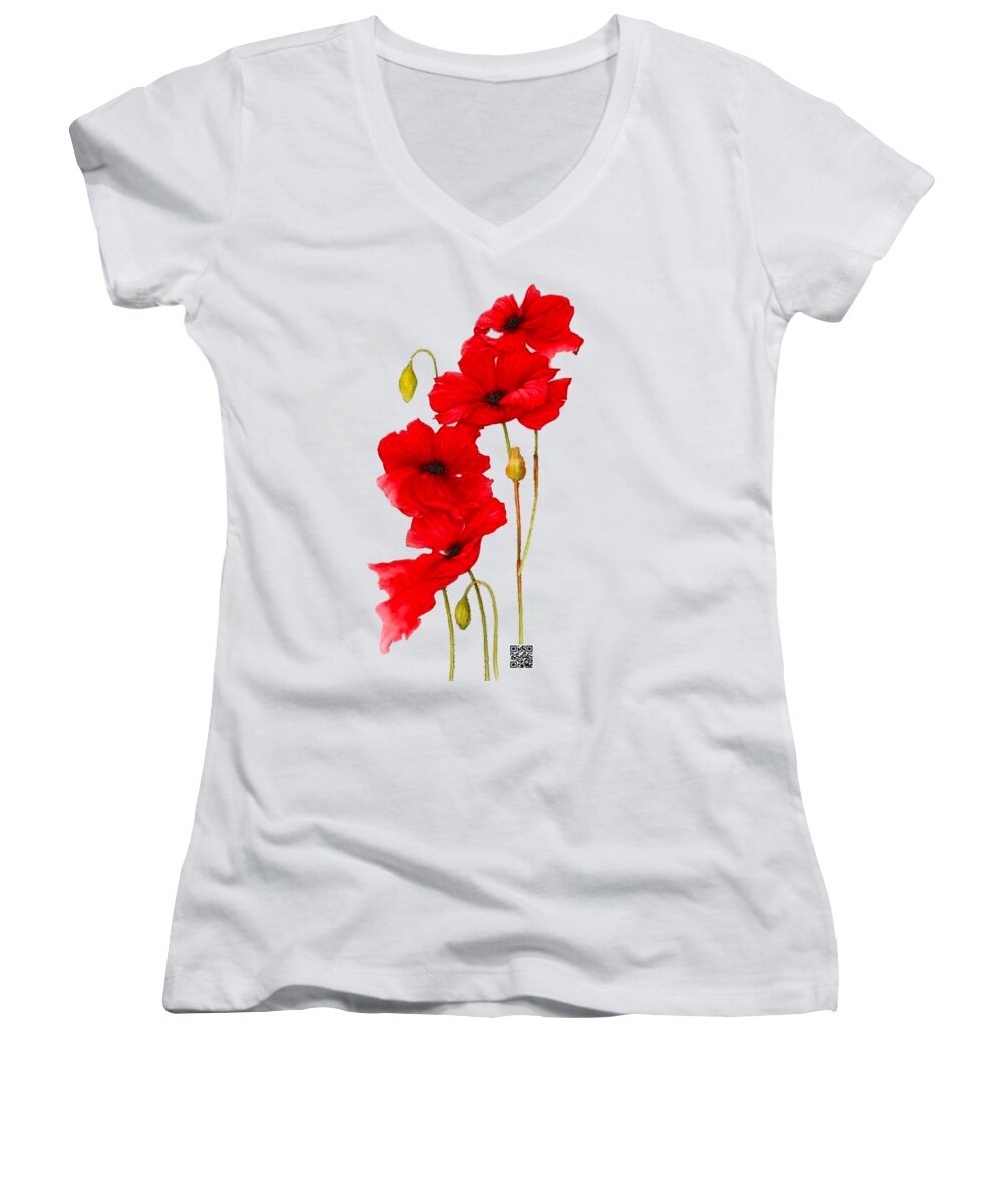 Modern Women's V-Neck featuring the digital art Just For You #1 by Rafael Salazar