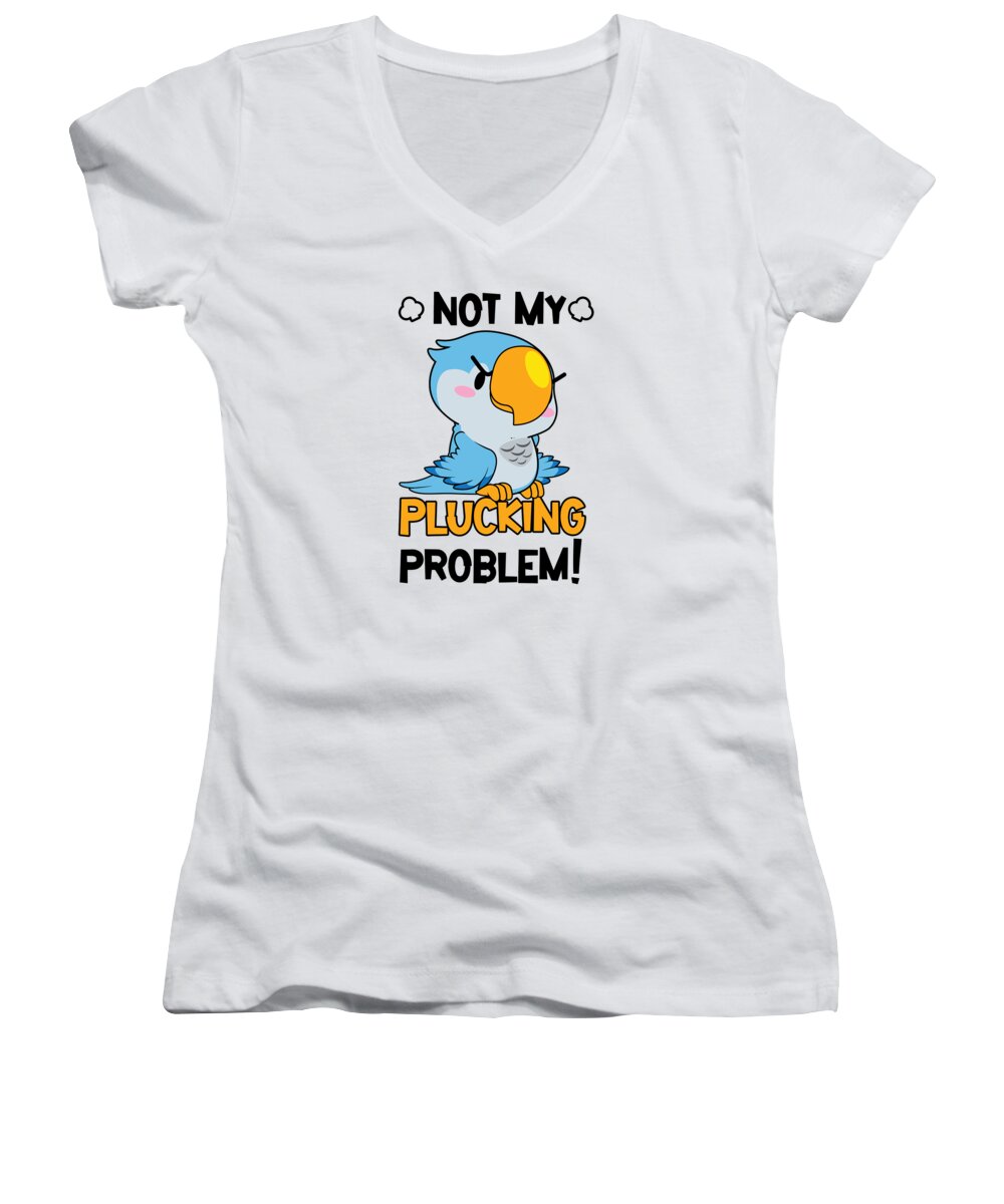Chicken Women's V-Neck featuring the digital art Chicken Mean Pet Plucking Angry Farm Animal #3 by Toms Tee Store
