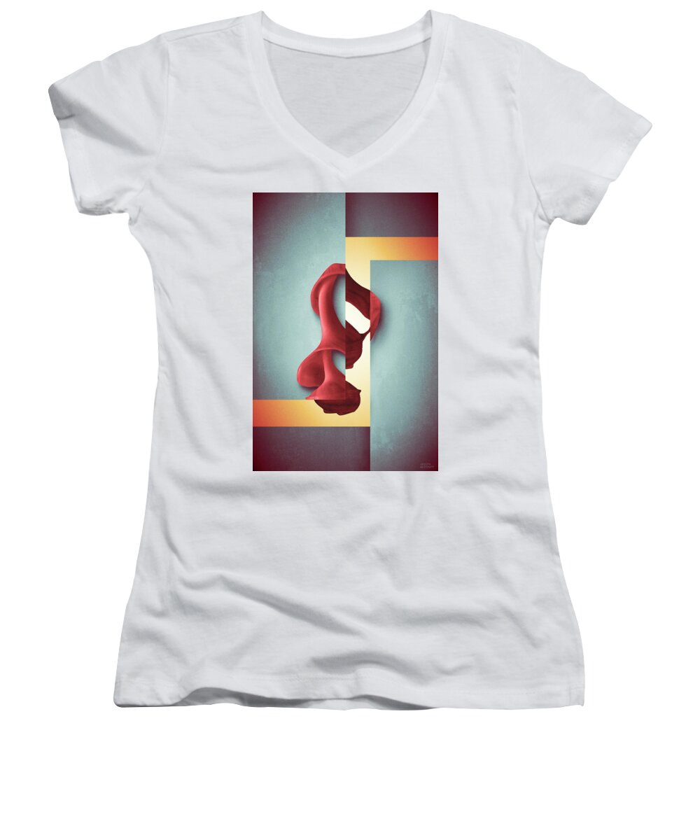 Abstract Women's V-Neck featuring the photograph Apoplexy by Joseph Westrupp
