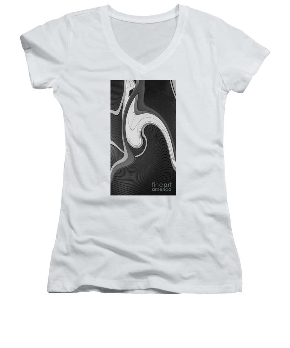 China Women's V-Neck featuring the digital art Happiness by Jim Hatch