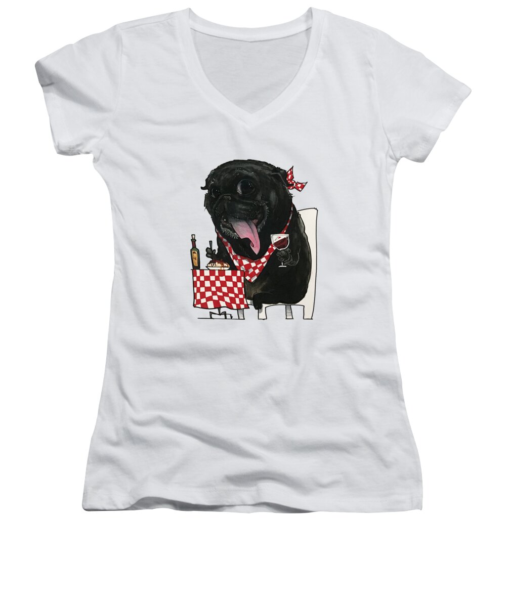 Carlino Women's V-Neck featuring the drawing Carlino Storch 4362 by John LaFree
