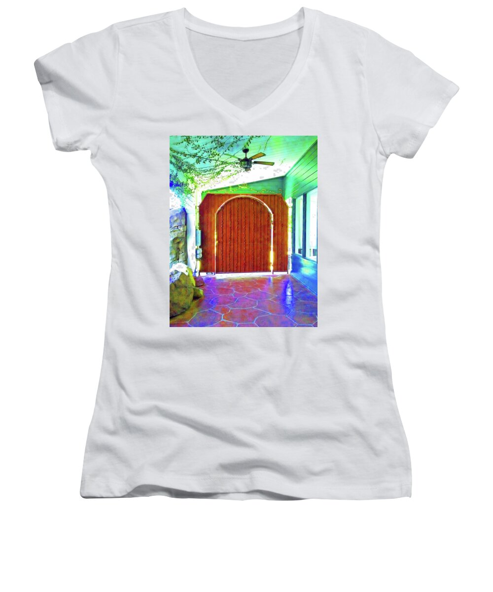 Spiritual Women's V-Neck featuring the photograph Doorway To The Light by Andrew Lawrence