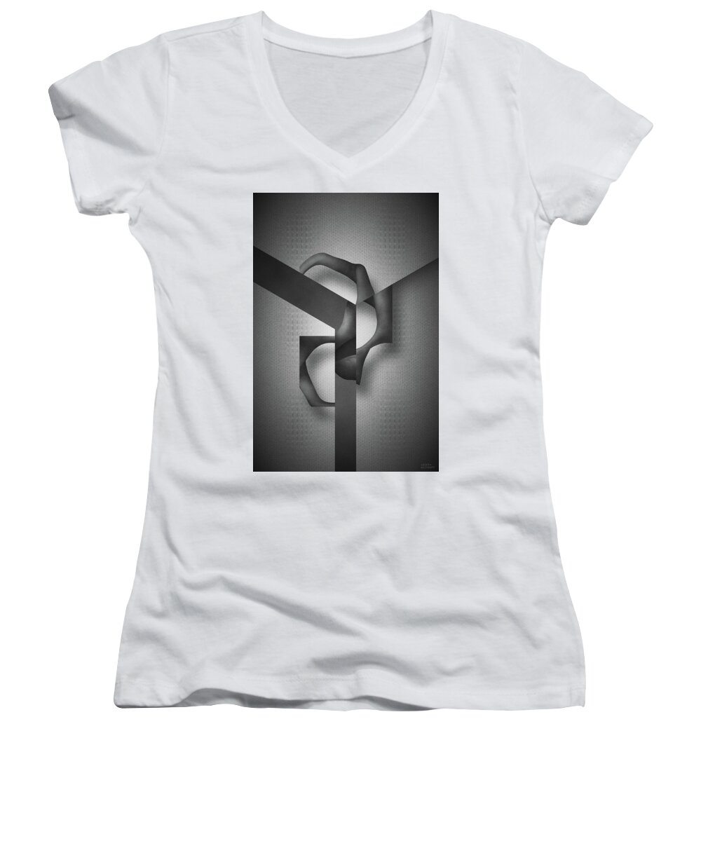Graphic Women's V-Neck featuring the photograph Embers ii by Joseph Westrupp