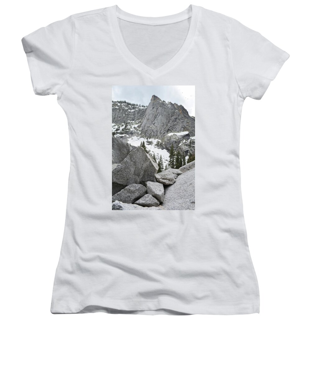 Sequoia National Park Women's V-Neck featuring the photograph High Sierra Peak by Kyle Hanson