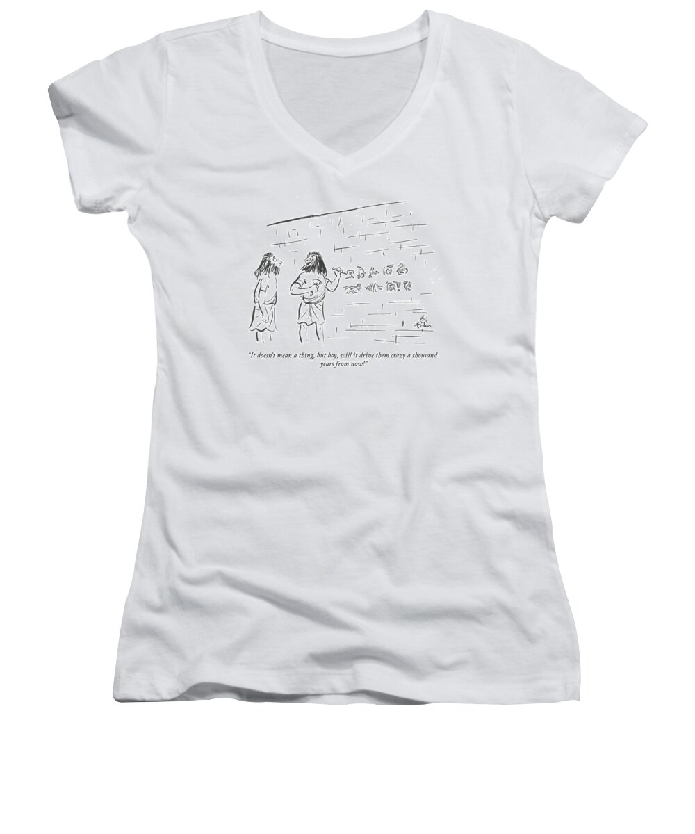 Ancient Women's V-Neck featuring the photograph It Will Drive Them Crazy by Ed Fisher