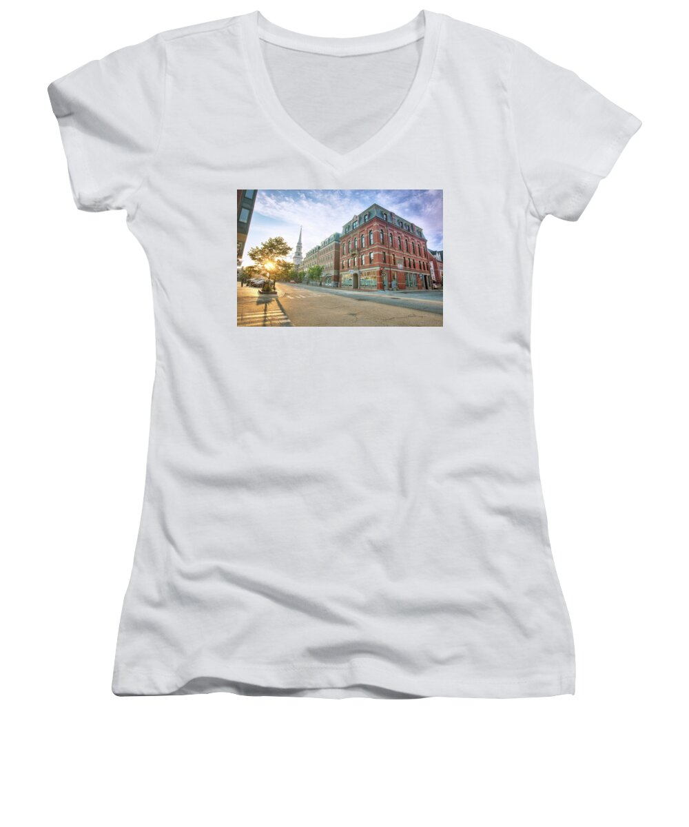 Morning Stroll Women's V-Neck featuring the photograph Morning Stroll by Eric Gendron