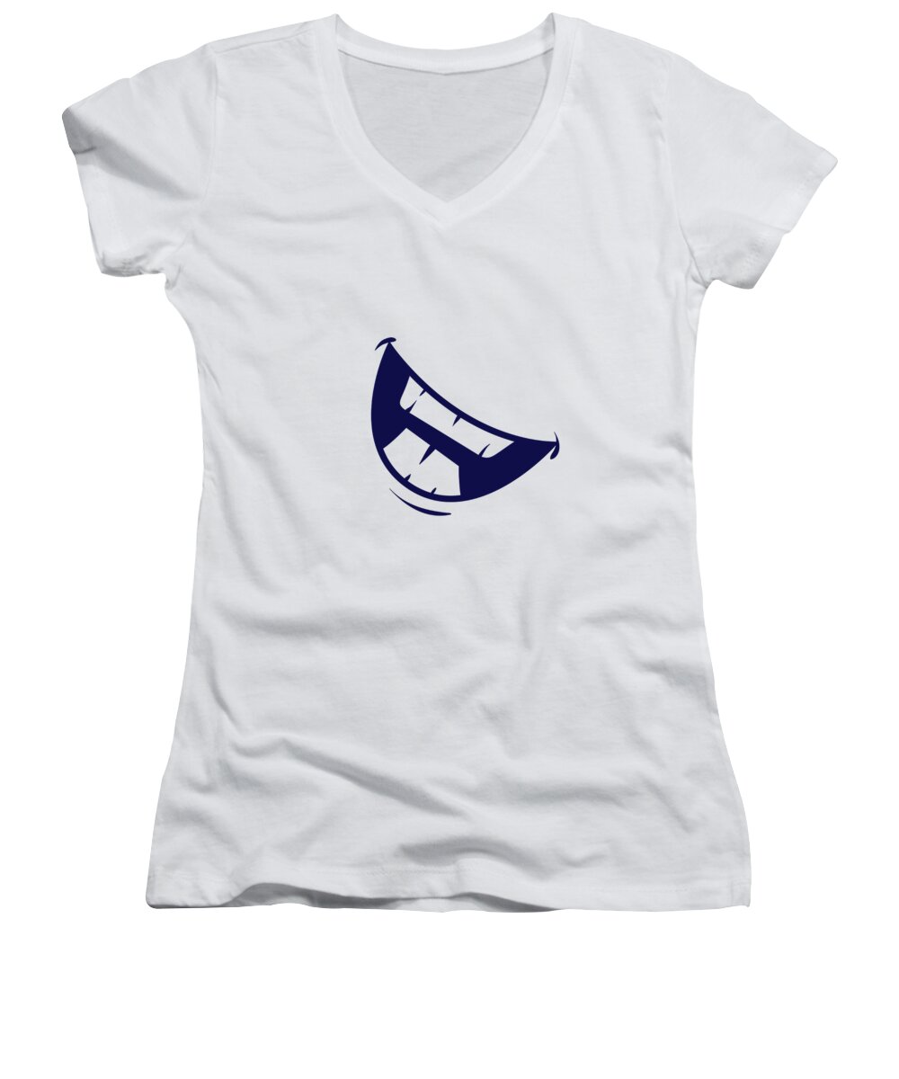 Mouth Women's V-Neck featuring the digital art Mouth 01 by Matthias Hauser