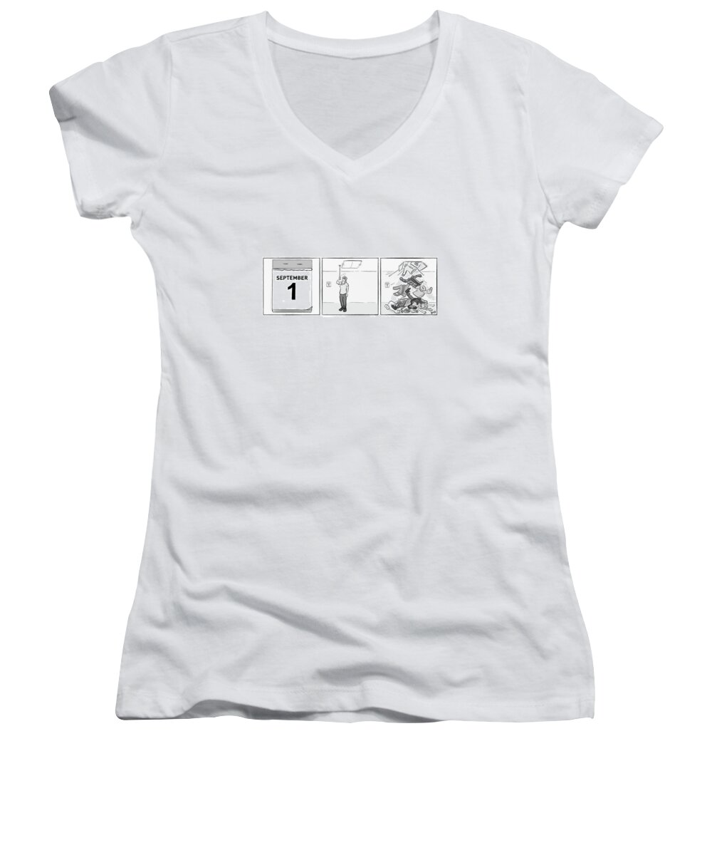 Captionless Women's V-Neck featuring the drawing New Yorker September 1, 2021 by Brooke Bourgeois
